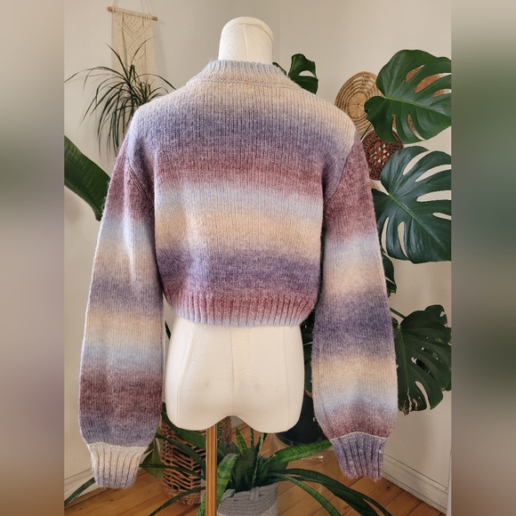 Garage Pastel Ombre Women's Crop Sweater - Picture 4 of 7